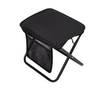 perfk Sgabello da Campeggio Pieghevole con Tasca Laterale, Sedia da Picnic Portatile, poggiapiedi, Mini Sedia Pieghevole per Barbecue in Spiaggia, Nero, XL