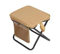 perfk Sgabello da Campeggio Pieghevole con Tasca Laterale, Sedia da Picnic Portatile, poggiapiedi, Mini Sedia Pieghevole per Barbecue in Spiaggia, Cachi, XL
