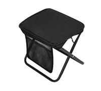 perfk Sgabello da Campeggio Pieghevole con Tasca Laterale, Sedia da Picnic Portatile, poggiapiedi, Mini Sedia Pieghevole per Barbecue in Spiaggia, Nero, L