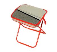 perfk Sgabello da Campeggio Pieghevole, Sedia da Pesca Resistente con Tasche portaoggetti, Sgabello Pieghevole Portatile per Escursionismo, Zaino in Spalla, Rosso