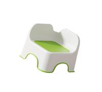 perfk Sgabello per Bambini Ergonomico - Piccolo Poggiapiedi Comodo con Schienale per Doccia, Scarpe, Appartamento, Verde