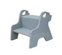perfk Sgabello per WC, sgabello per bagno, sedia per vasino, multiuso, sgabello per cambiare le scarpe, panca a due gradini per interni, ingresso, esterni, BLU