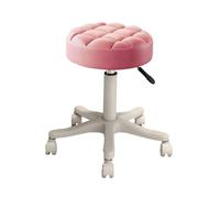 perfk Sgabello rotondo rotolante Sgabelli da lavoro per massaggi Sgabello elevabile per sedie da lavoro Sgabello girevole con regolazione in altezza, rosa