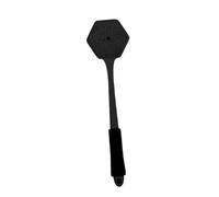 perfk Spazzola per doccia in silicone, spazzola per il corpo, doppia faccia, schiuma pulente compatta, manico antiscivolo, setole in silicone, Nero