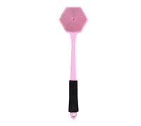 perfk Spazzola per doccia in silicone, spazzola per il corpo, doppia faccia, schiuma pulente compatta, manico antiscivolo, setole in silicone, Rosa