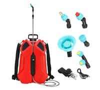 perfk Spruzzatore Elettrico per Acqua, Versatile e Portatile con Tracolla e Asta Retrattile, Ideale per l'agricoltura la Pulizia del Prato, Rosso