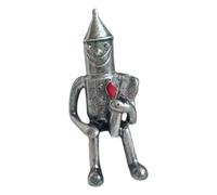 perfk Statua da Giardino in Ferro, Seduta, in Argento, Decorativa, Realizzata a Mano e da Collezione, Scultura Artistica per Prato, Giardino e