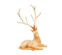 perfk Statua di alce, statuetta a forma di cuore, regalo decorativo, ornamento Fengshui, scultura da scrivania, figura animale in resina per, Seduta 24x16.5cm
