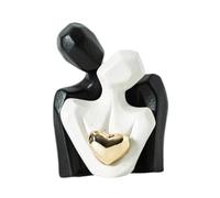 perfk Statuetta in ceramica astratta raffigurante una coppia che si abbraccia, 2,8x3,7 pollici, elegante per accessori da esposizione su scaffale, ornamento, in Bianco E Nero