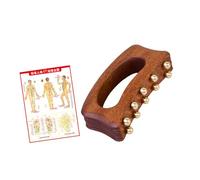 perfk Strumento per massaggio in legno con 10 punte in ottone, strumento tascabile, manuale per lo styling delle braccia, rilascio muscolare, salone, Nessuna Tabella Dei Punti di Agopuntura