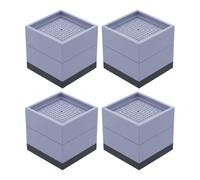 perfk Supporto Rialzo Mobile Paracolpi Poggiapiedi Antiscivolo in Plastica Resistente E Gomma Morbida Indicato per Mobili Lavatrici Casa, 7.8x7.8x4 Cm, Marrone