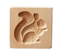 perfk Tagliabiscotti in legno, timbro per biscotti in legno intagliato, strumento da forno, pressa per goffratura per feste, Halloween, Natale, riunioni di, 10 Cm X 10 Cm X 2 Cm