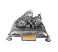 perfk Urna commemorativa per animali domestici con gatto addormentato, urne in resina per ceneri, statua commemorativa per animali domestici per parco,