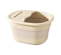 perfk Vasca per pediluvio pieghevole, vasca per pediluvio pieghevole, secchio per pediluvio, ispessita con coperchio per bagno, campeggio, soggiorno, Bianco