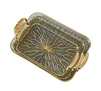 perfk Vassoio da portata da 3 pezzi con maniglia, organizer da banco, vassoio per tazze d'acqua, versatile contenitore per gioielli, per la cucina, per, Chiaro E Grigio