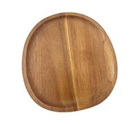 perfk Vassoio da portata in legno, ciotola per insalata in legno, stoviglie, vassoio per caffè e tè, vassoio per la colazione in legno per il piano di, 24 cm x 24 cm x 1.5