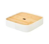 perfk Vassoio da tè Kungfu, vassoio da portata quadrato con contenitore per l'acqua, scatola da tè Gongfu, accessorio da cerimonia per sala da tè, festa, Bianco