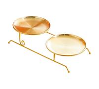 perfk Vassoio per frutta, vassoio staccabile, versatile in ferro a due strati, porta-spuntini per verdure, per decorazioni per feste in casa, Oro