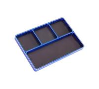 perfk Vassoio portaoggetti per viti con scomparti, porta viti in alluminio per riparazione di telefoni, elettronica, accessori per auto, Blu