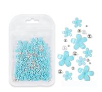 perforare le pietre preziose, 4,5 g di strass for nail art a forma di fiore in acrilico, multicolore, misure miste, 50 pezzi(D-BH17)