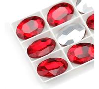 perforare le pietre preziose, Strass di vetro ovale AB, non hotfix, in acrilico, multicolore, confezione da 100 pezzi, fai da te(Lt.siam126,20x30mm 5pcs)