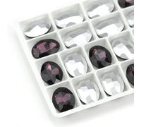 perforare le pietre preziose, Strass di vetro ovale AB, non hotfix, in acrilico, multicolore, confezione da 100 pezzi, fai da te(Amethyst03,6x8mm 50pcs)