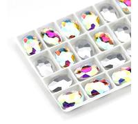 perforare le pietre preziose, Strass di vetro ovale AB, non hotfix, in acrilico, multicolore, confezione da 100 pezzi, fai da te(Crystal AB02,10x14mm 25pcs)