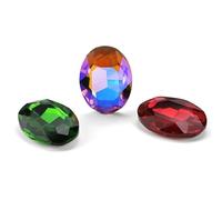 perforare le pietre preziose, Strass di vetro ovale AB, non hotfix, in acrilico, multicolore, confezione da 100 pezzi, fai da te(Rainbow AB,8x10mm 50pcs)