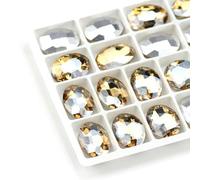perforare le pietre preziose, Strass di vetro ovale AB, non hotfix, in acrilico, multicolore, confezione da 100 pezzi, fai da te(Gold yellow,18x25mm 5pcs)