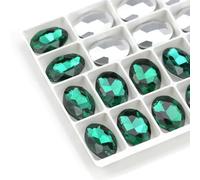 perforare le pietre preziose, Strass di vetro ovale AB, non hotfix, in acrilico, multicolore, confezione da 100 pezzi, fai da te(Malachite green09,8x10mm 50pcs)