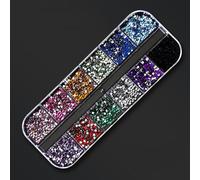 perforare le pietre preziose, Strass Hotfix AB Flatback Cristallo Multicolore Varie Misure 12 Griglia Scatola Nail Art(102)