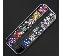 perforare le pietre preziose, Strass Hotfix AB Flatback Cristallo Multicolore Varie Misure 12 Griglia Scatola Nail Art(83)