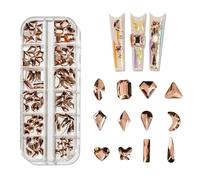 perforare le pietre preziose, Strass Hotfix AB Flatback Cristallo Multicolore Varie Misure 12 Griglia Scatola Nail Art(32)