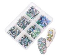 perforare le pietre preziose, Strass Hotfix AB Flatback Cristallo Multicolore Varie Misure 12 Griglia Scatola Nail Art(17)