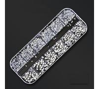 perforare le pietre preziose, Strass Hotfix AB Flatback Cristallo Multicolore Varie Misure 12 Griglia Scatola Nail Art(97)