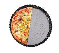 Perforated Pizza Pan - Non-Stick Carbon Steel, Good Thermal Conduction, Removable Bottom Multifunctional Baking | Family Meals, Home Kitchen, Afternoon Tea, Night, Oven, Cooking, Party Supplies