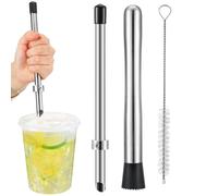 Perforatore E Pestone Per Coperchi Bibite,Perforatore Fori Cannucce 3 Pezzi | Miscelatore Bevande Ergonomico Multifunzione per Cucina e Casa