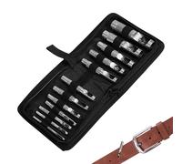 Perforatore per pelle, strumenti per punzonatura per cuoio - Strumenti da lavoro in metallo in pelle - Cuoio Craft Hollow, strumento di punzonatura in pelle per tessuti, cinturino per guarnizioni