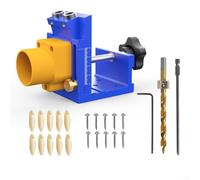 Perforatore regolabile per la lavorazione del legno con testa a vuoto per foratura di precisione, punta da trapano da 9,5 mm, scale metriche e pollici, struttura in lega di alluminio per migliorare