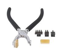 Perforatore silenzioso in pelle Perforatore da taglio a rombo a doppia leva con testine sostituibili Maniglia comoda per kit di attrezzi in acciaio inossidabile per la lavorazione