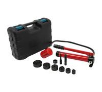 Perforatrice idraulica, 22,5 mm - 61,5 mm, set di perforatori idraulici, con 6 fustelle, 1/2", 3/4", 1", 1-1/4", 1-1/2", 2" (rosso)