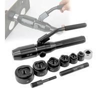 Perforatrice Idraulica Elettrica, Punzone idraulico con 6 matrici, utensile completo for fori, kit di utensili, punzone for lamiera da 1/2 a 2 pollici(8C)