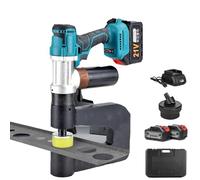 Perforatrice idraulica, perforatrice elettrica a batteria con 2 batterie, profondità di foratura 150 mm, per impieghi gravosi su metallo, avvio con un solo pulsante, matrici(With 1 mold)