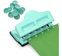 Perforatrice per funghi, regolabile con 4 fori, foratrice con 11 dischi per rilegatura, planner felici, fustellare la propria carta, quaderni (verde)