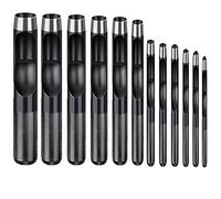 Perforatrice per pelle, 12 pezzi, perforatrice per cuoio, resistente, rotonda, per cinture in pelle e guarnizioni