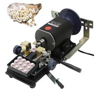 Perforatrice per perline Macchina per ambra 280w Perforatrice per perle Punta da trapano regolabile in materiale ABS con 15 paia di morsetti per pietra di corallo conchiglia