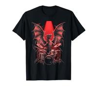 Performance Artistica di Musica Rock Dynamic Dragon Drummer Maglietta