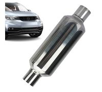 Performance Exhaust Muffler Pipe, High-Flow Resonator Silencer, Noise Reduction Tube, 30.5cm, Engine Sound Enhancer, Chrome Finish Ideal for Motorcycle, Truck, Lawnmower, Tractor Performance