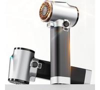 PERFORMANCE GURU Soffiatore turbo per auto, max 55,2 m/s, con luce, motore brushless da 750 W e 64 mm, manico in silicone, velocità infinitamente variabile per asciugatura (nero scuro)