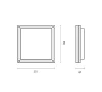 Performance in Lighting Applique Bliz Square 40 3.000K grigio dimming Performance in Lighting